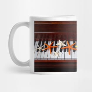 Starfish On Piano Keys Mug